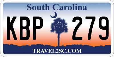 SC license plate KBP279