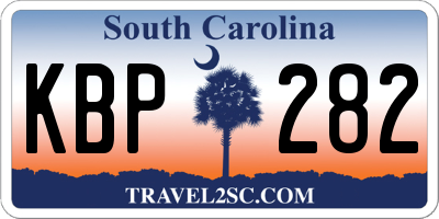 SC license plate KBP282