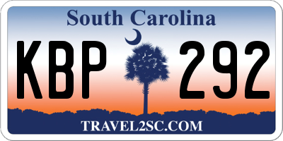 SC license plate KBP292