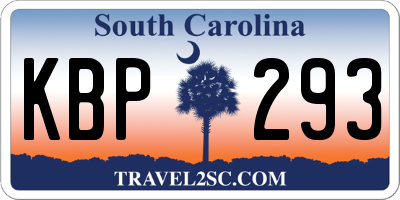 SC license plate KBP293