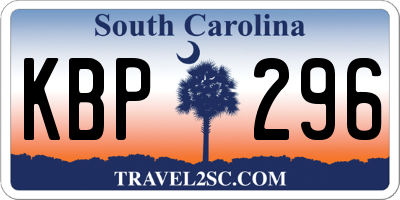 SC license plate KBP296