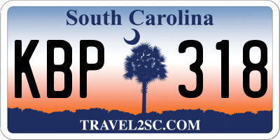 SC license plate KBP318