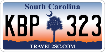 SC license plate KBP323