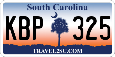 SC license plate KBP325