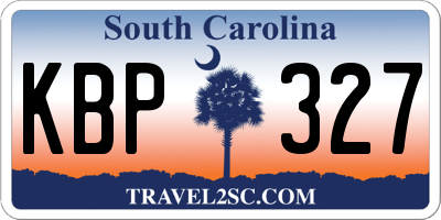 SC license plate KBP327