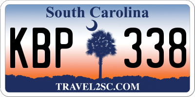 SC license plate KBP338