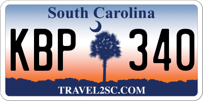 SC license plate KBP340