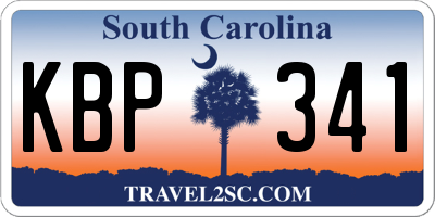 SC license plate KBP341