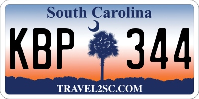 SC license plate KBP344