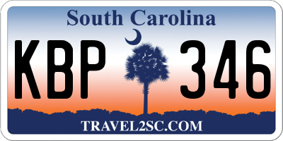 SC license plate KBP346