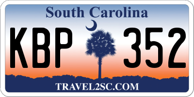 SC license plate KBP352