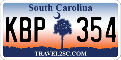 SC license plate KBP354
