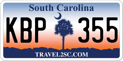 SC license plate KBP355