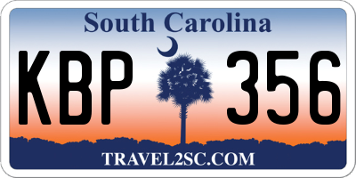 SC license plate KBP356