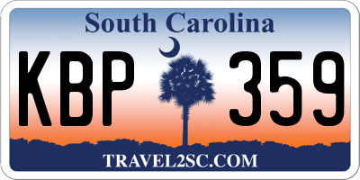 SC license plate KBP359