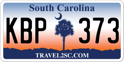 SC license plate KBP373