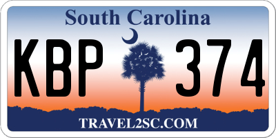 SC license plate KBP374