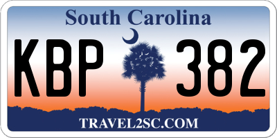 SC license plate KBP382