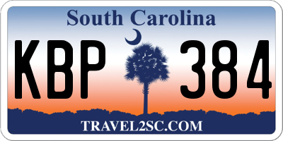 SC license plate KBP384