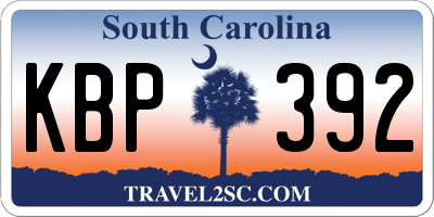 SC license plate KBP392