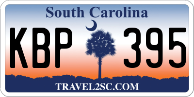 SC license plate KBP395