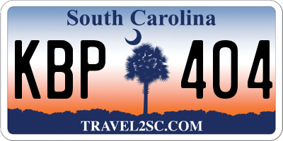 SC license plate KBP404