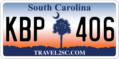 SC license plate KBP406