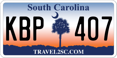 SC license plate KBP407