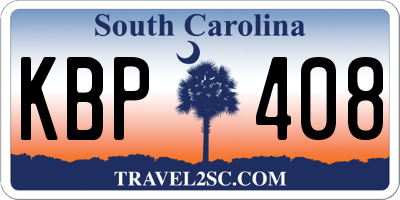 SC license plate KBP408