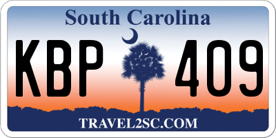 SC license plate KBP409