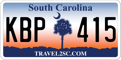 SC license plate KBP415
