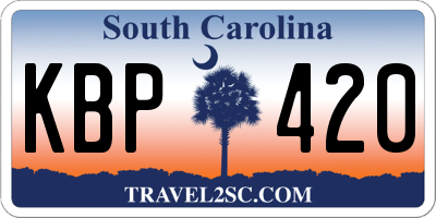 SC license plate KBP420