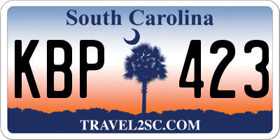SC license plate KBP423