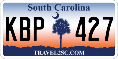 SC license plate KBP427
