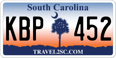 SC license plate KBP452