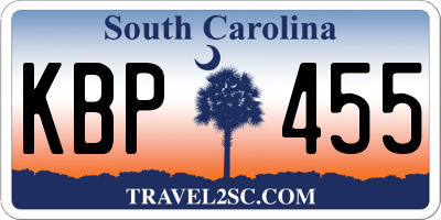 SC license plate KBP455