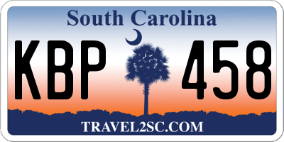 SC license plate KBP458