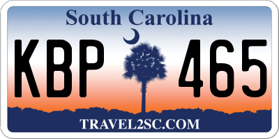 SC license plate KBP465