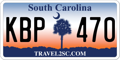 SC license plate KBP470