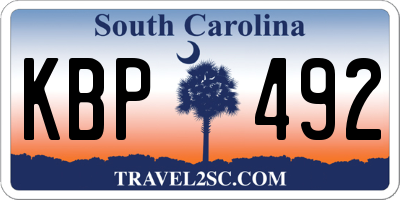 SC license plate KBP492