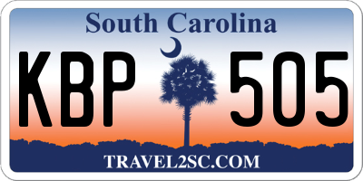 SC license plate KBP505