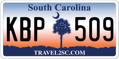 SC license plate KBP509