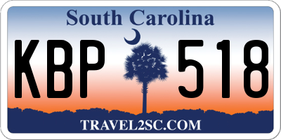 SC license plate KBP518