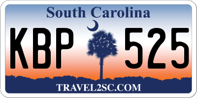 SC license plate KBP525