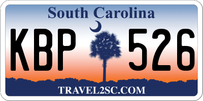 SC license plate KBP526