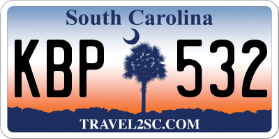 SC license plate KBP532