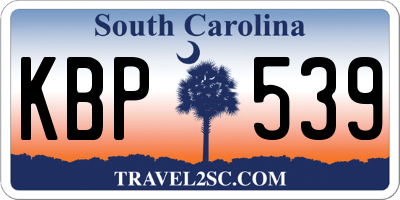 SC license plate KBP539