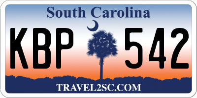 SC license plate KBP542