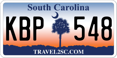 SC license plate KBP548