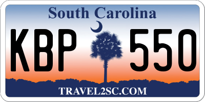 SC license plate KBP550